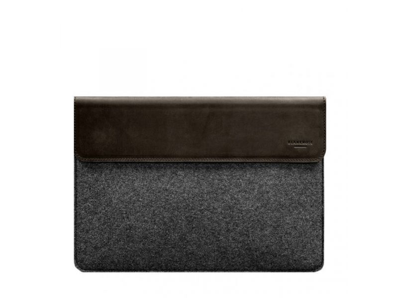 Чехол-конверт с клапаном кожа+фетр для MacBook 13&amp;quot; Темно-коричневый  Crazy Horse, фото 6