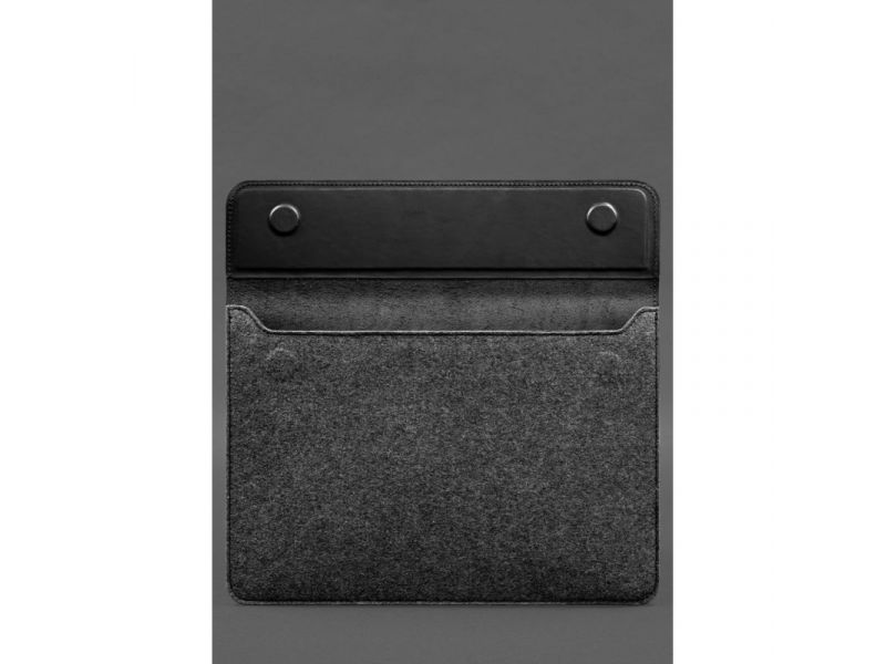 Чехол-конверт с клапаном кожа+фетр для MacBook 16&amp;quot; Черный  Crazy Horse, фото 3
