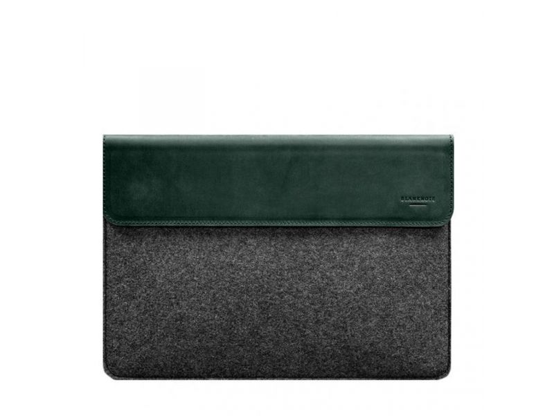 Чехол-конверт с клапаном кожа+фетр для MacBook 15&amp;quot; Зеленый  Crazy Horse, фото 6