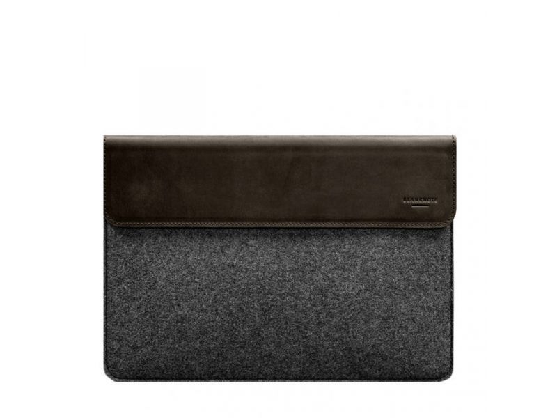 Чехол-конверт с клапаном кожа+фетр для MacBook 15&amp;quot; Темно-коричневый  Crazy Horse, фото 6