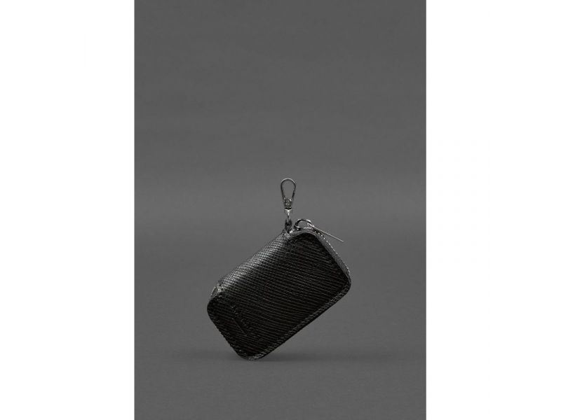 Кожаный чехол для автомобильного ключа, черный Saffiano, фото 1