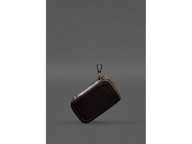 Кожаный чехол для автомобильного ключа темно-коричневый краст, фото 1