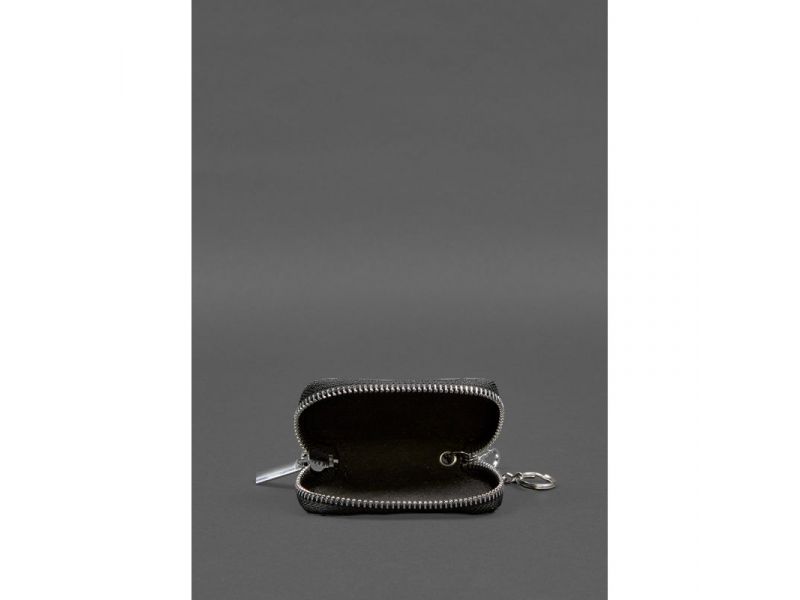 Кожаный чехол для автомобильного ключа, черный краст, фото 4