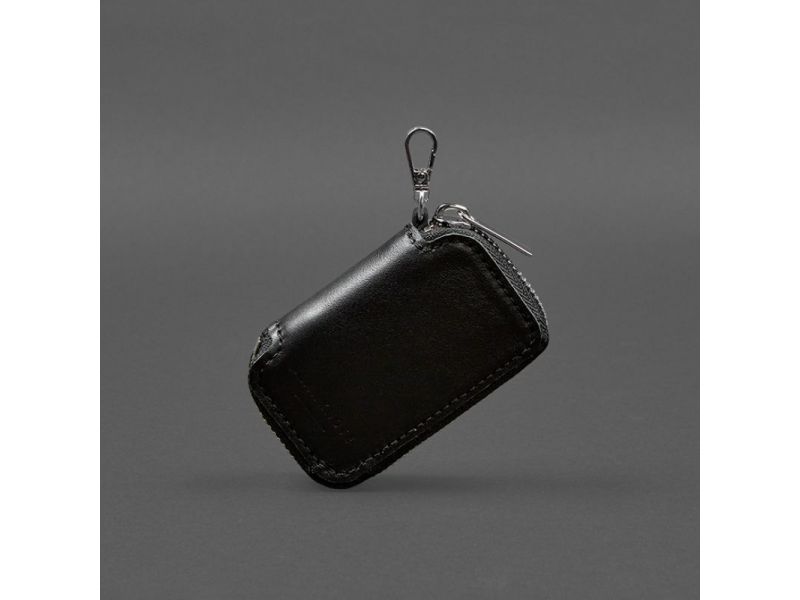 Кожаный чехол для автомобильного ключа, черный краст, фото 6