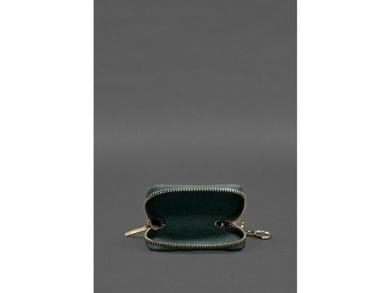 Кожаный чехол для автомобильного ключа зеленый краст, фото 4