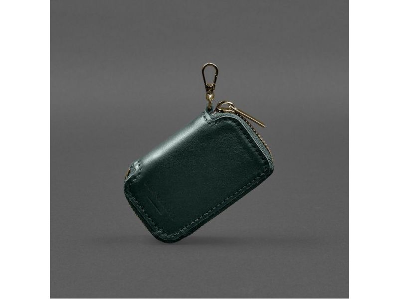 Кожаный чехол для автомобильного ключа зеленый краст, фото 6
