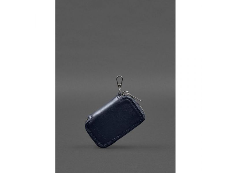 Кожаный чехол для автомобильного ключа синий краст, фото 1