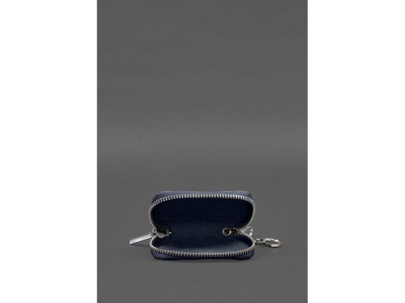 Кожаный чехол для автомобильного ключа синий краст, фото 4