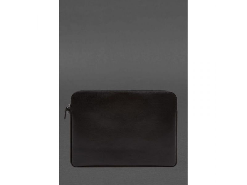 Кожаный чехол для ноутбука на молнии с карманом и петлей на руку Черный, фото 4
