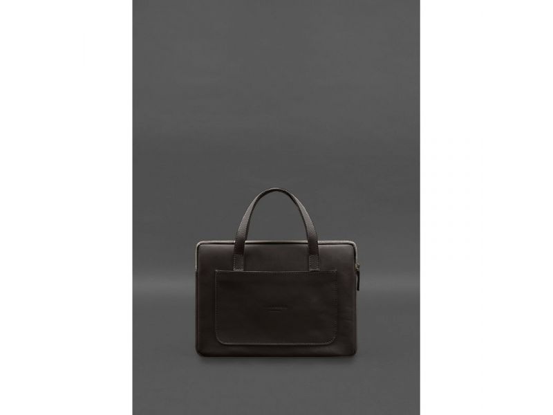 Кожаный чехол с ручками для ноутбука 13 дюйм Темно-коричневый, фото 1