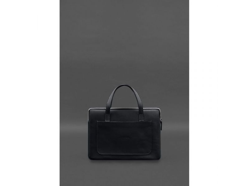 Кожаный чехол с ручками для ноутбука 13 дюйм Черный, фото 1