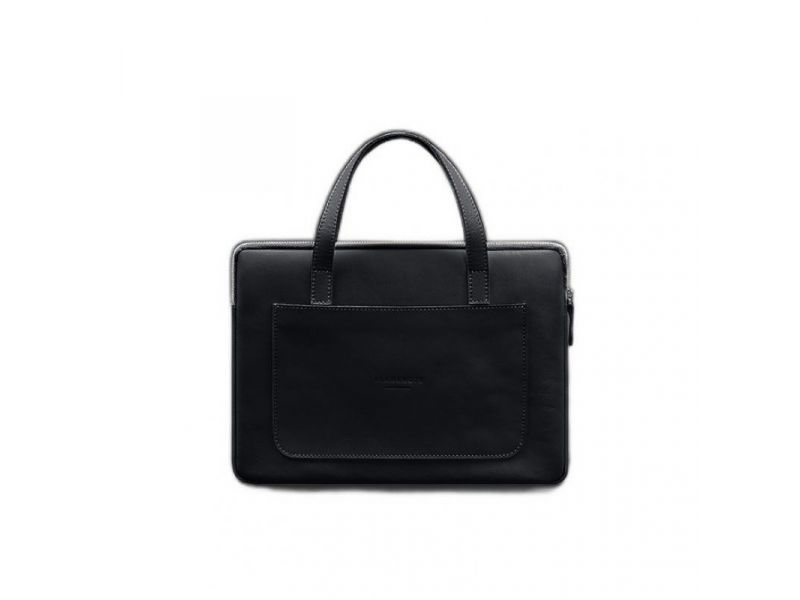 Кожаный чехол с ручками для ноутбука 13 дюйм Черный, фото 8