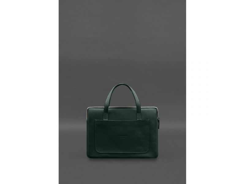 Кожаный чехол с ручками для ноутбука 13 дюйм Зеленый, фото 1