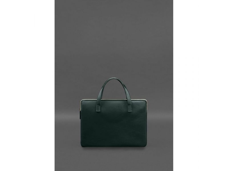 Кожаный чехол с ручками для ноутбука 13 дюйм Зеленый, фото 2