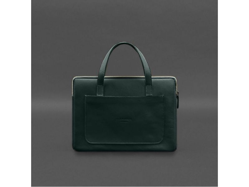 Кожаный чехол с ручками для ноутбука 13 дюйм Зеленый, фото 7