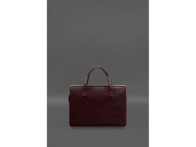 Кожаный чехол с ручками для ноутбука 13 дюйм Бордовый, фото 2