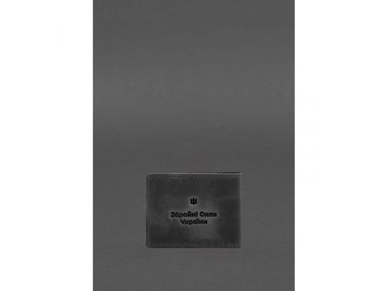 Кожаная обложка для удостоверения участника боевых действий (УБД) 2.2 черный Crazy Horse, фото 4