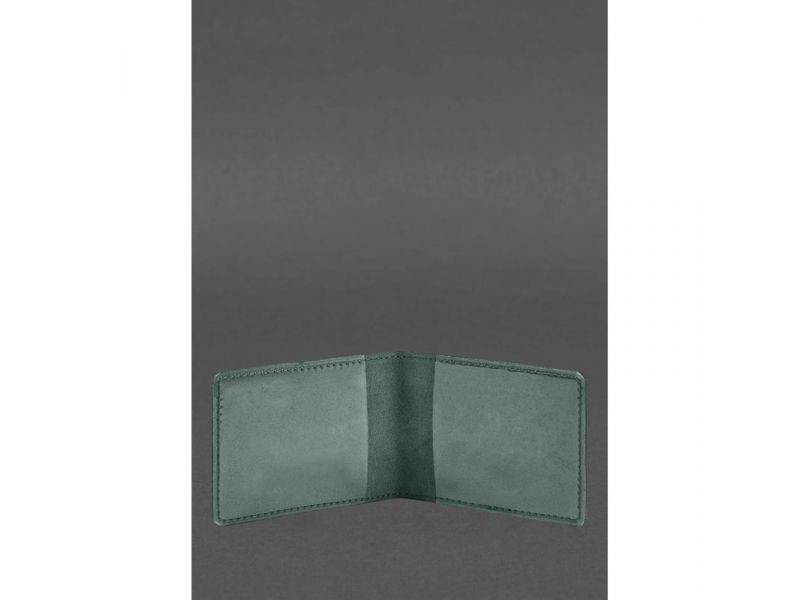 Кожаная обложка для удостоверения участника боевых действий (УБД) 2.2 зеленый Crazy Horse, фото 3