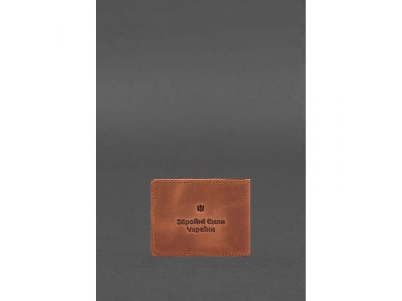 Кожаная обложка для удостоверения участника боевых действий (УБД) 2.2 светло-коричневая Crazy Horse, фото 5