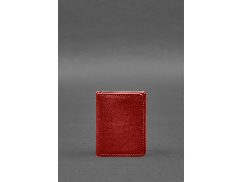 Кожаная обложка для водительского удостоверения, ID и пластиковых карт 2.0 красный, фото 1