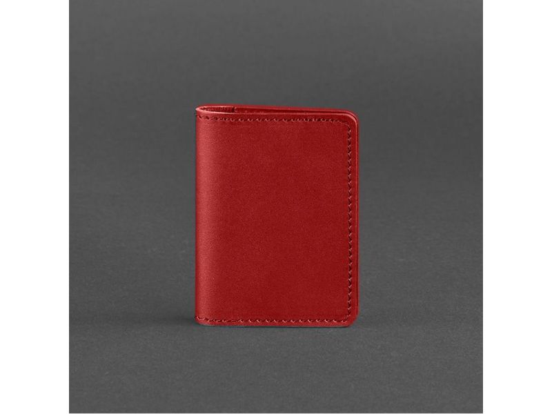 Женский кожаный кард-кейс (визитница) 6.0 красный, фото 3