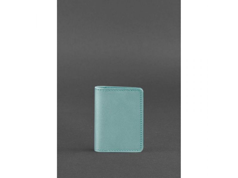 Женский кожаный кард-кейс (визитница) 6.0 бирюзовый, фото 1