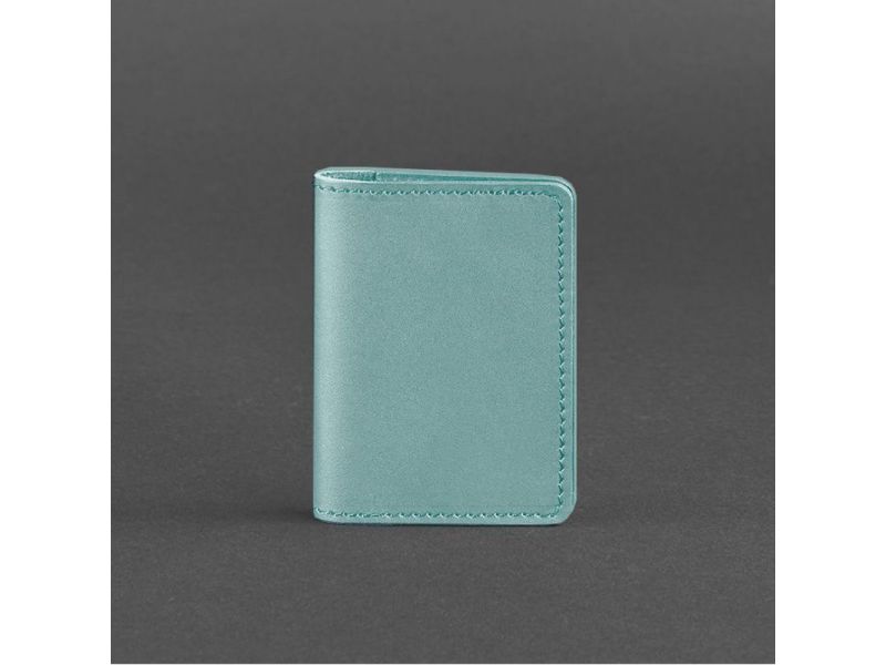 Женский кожаный кард-кейс (визитница) 6.0 бирюзовый, фото 3