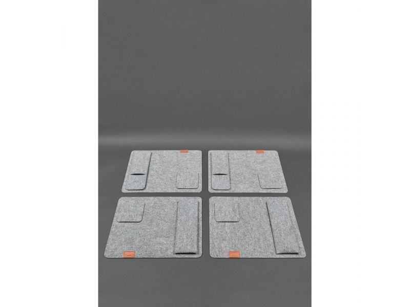 Фетровый набор для сервировки стола на 4 персоны светло-коричневый, фото 2