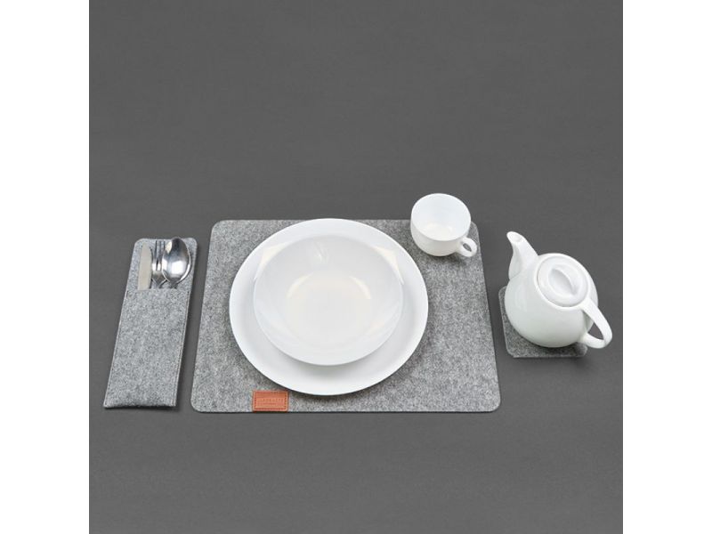 Фетровый набор для сервировки стола на 1 персону светло-коричневый, фото 4