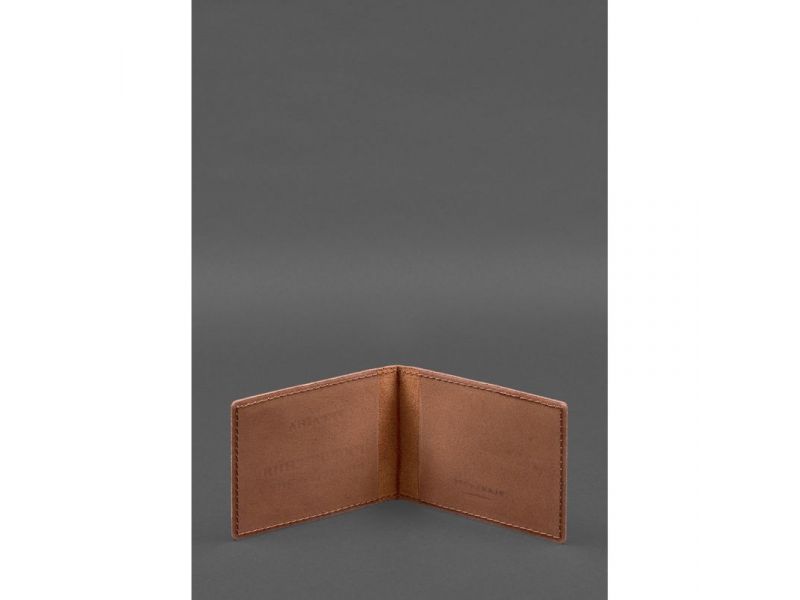 Кожаная обложка для удостоверения инвалида войны светло-коричневая Crazy Horse, фото 2