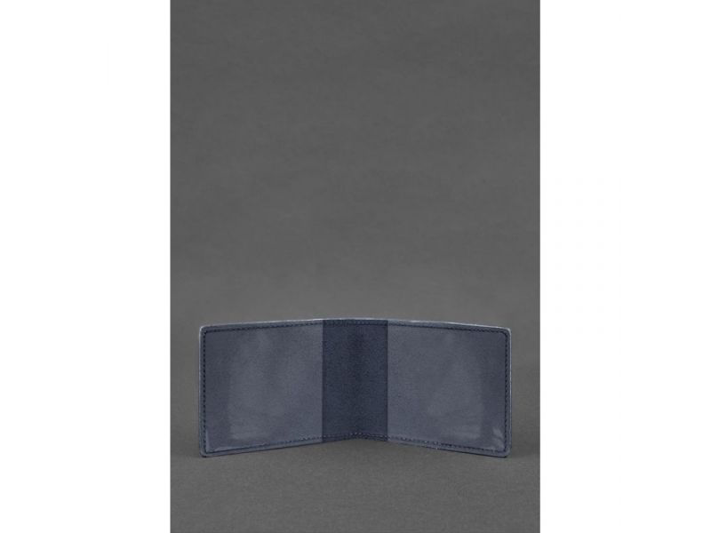 Кожаная обложка для удостоверения инвалида войны темно-синяя, фото 2