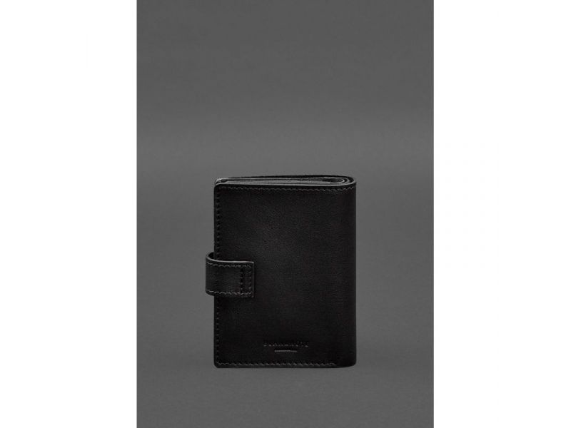 Кожаная обложка-портмоне для военного билета офицера запаса (узкий документ) Черная, фото 7