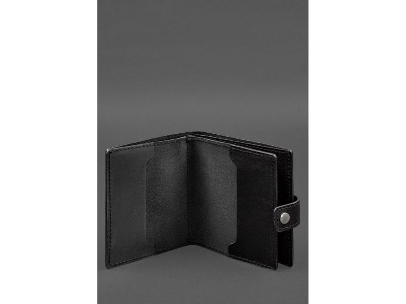 Кожаная обложка-портмоне для военного билета офицера запаса (широкий документ) Черная, фото 2