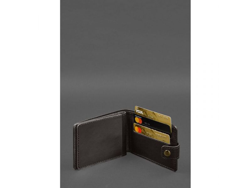 Кожаная обложка-портмоне для удостоверения участника боевых действий (УБД) Темно-коричневая, фото 4