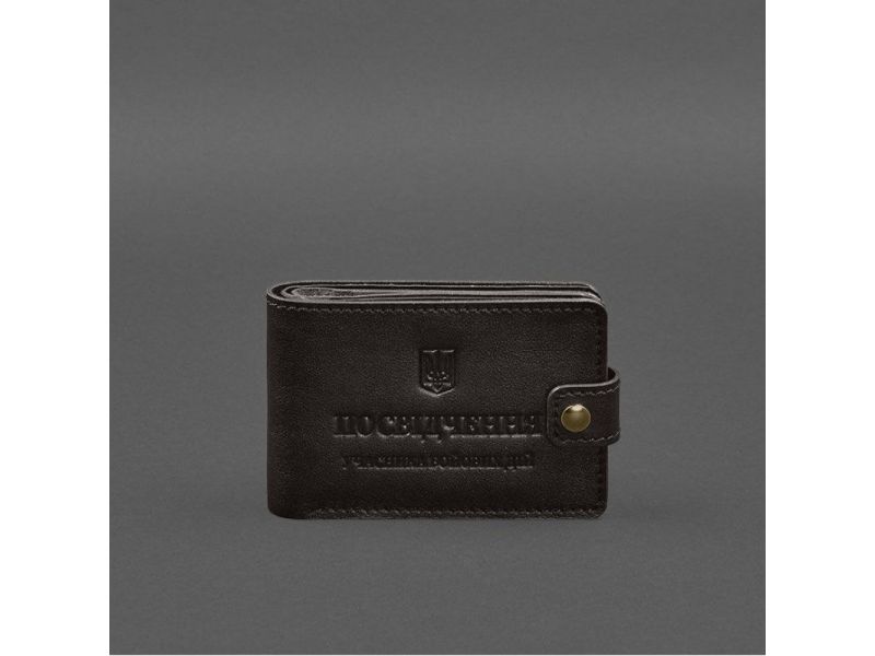 Кожаная обложка-портмоне для удостоверения участника боевых действий (УБД) Темно-коричневая, фото 6