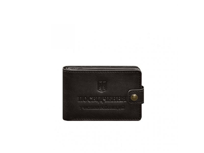 Кожаная обложка-портмоне для удостоверения участника боевых действий (УБД) Темно-коричневая, фото 7