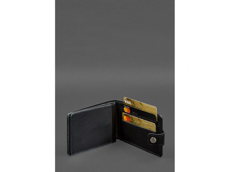 Кожаная обложка-портмоне для удостоверения участника боевых действий (УБД) Черная, фото 4