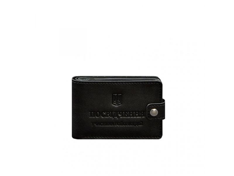 Кожаная обложка-портмоне для удостоверения участника боевых действий (УБД) Черная, фото 7