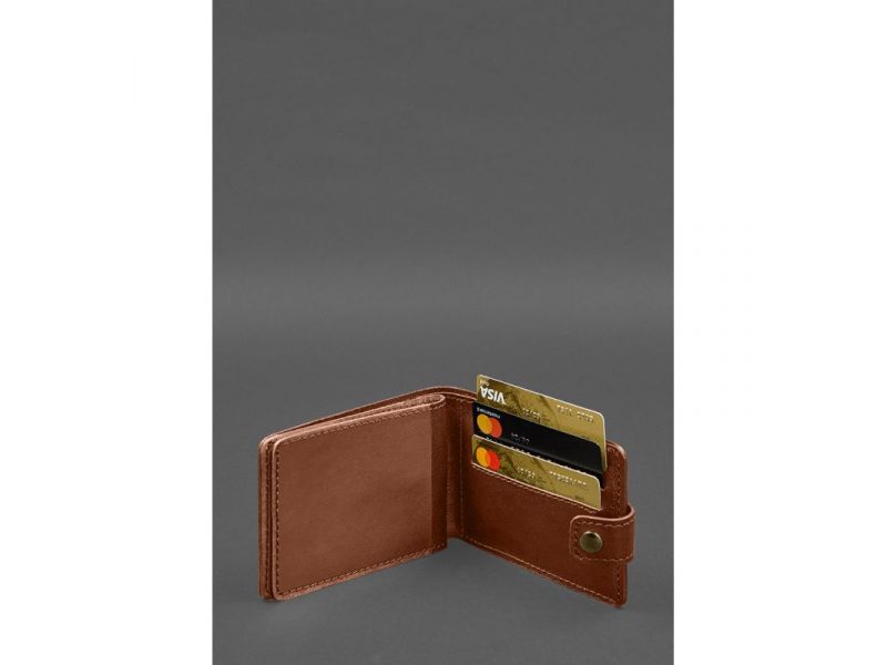 Кожаная обложка-портмоне для удостоверения участника боевых действий (УБД) Светло-коричневая, фото 6