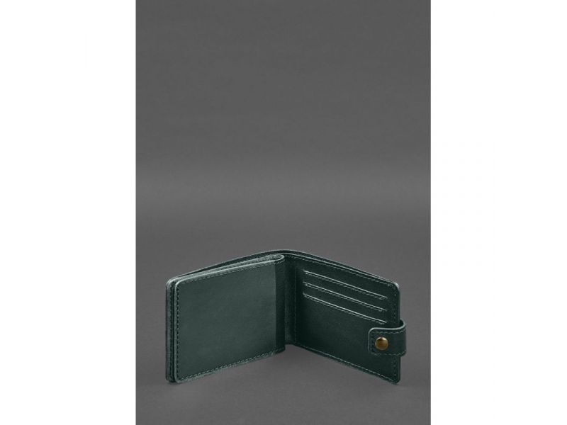 Кожаная обложка-портмоне для удостоверения участника боевых действий (УБД) Зеленая, фото 3