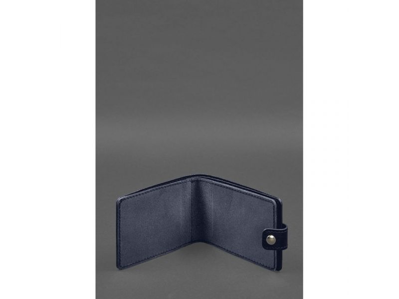 Кожаная обложка-портмоне для удостоверения участника боевых действий (УБД) Синяя, фото 2