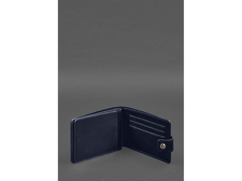 Кожаная обложка-портмоне для удостоверения участника боевых действий (УБД) Синяя, фото 3