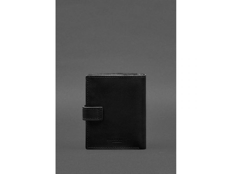 Кожаная обложка-портмоне на паспорт с гербом Украины 25.0 Черная Crazy Horse, фото 5