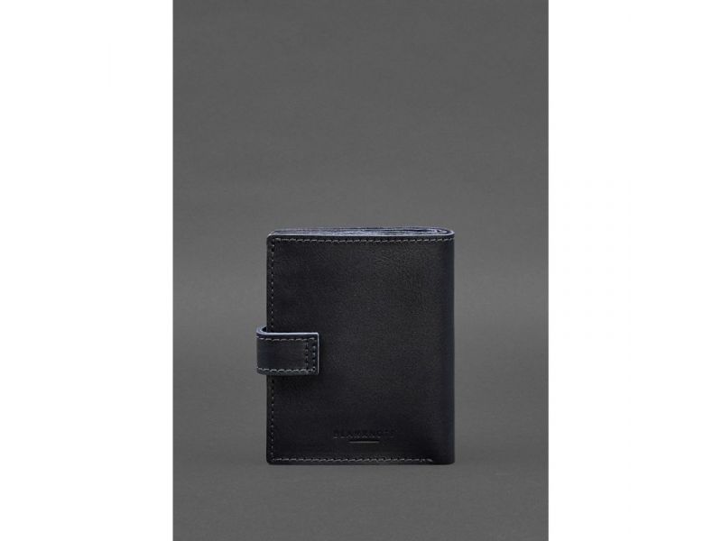 Кожаная обложка-портмоне на паспорт с гербом Украины 25.0 темно-синяя, фото 5