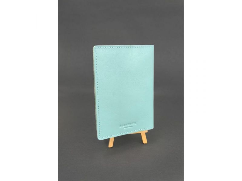 Кожаная обложка на ветеринарный паспорт бирюзовая, фото 2