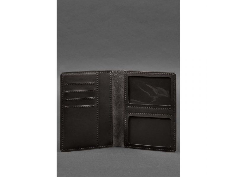 Кожаная обложка-органайзер для документов 6.1 темно-коричневый краст, фото 2