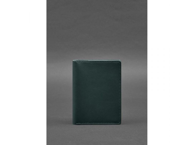 Кожаная обложка-органайзер для документов 6.1 зеленый краст, фото 1