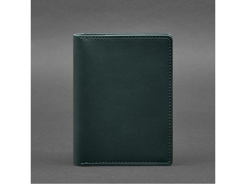 Кожаная обложка-органайзер для документов 6.1 зеленый краст, фото 7