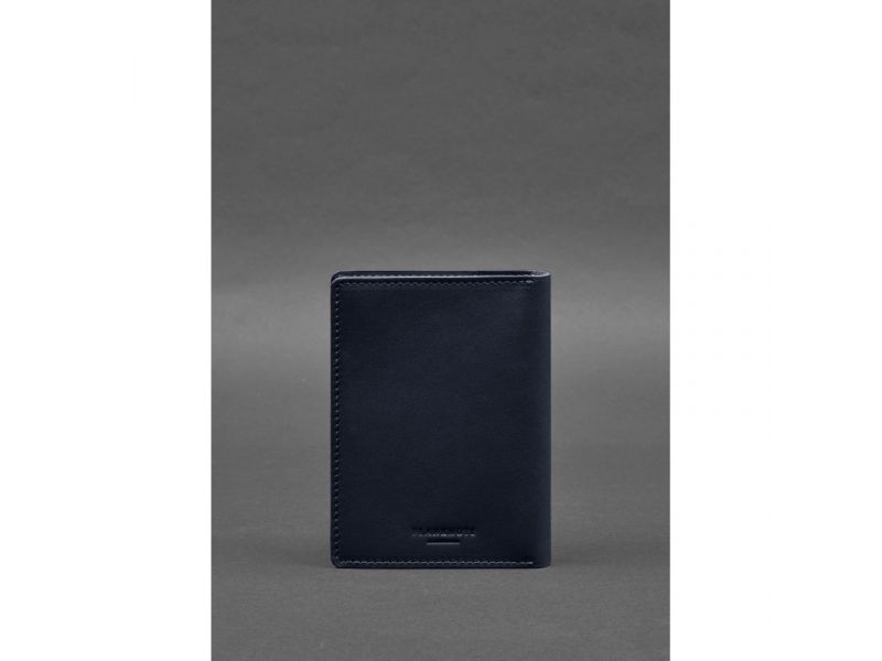 Кожаная обложка-органайзер для документов 6.1 темно-синий краст, фото 6