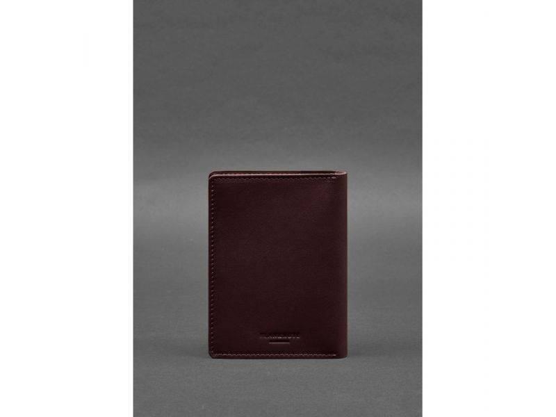 Кожаная обложка-органайзер для документов 6.1 бордовый краст, фото 6